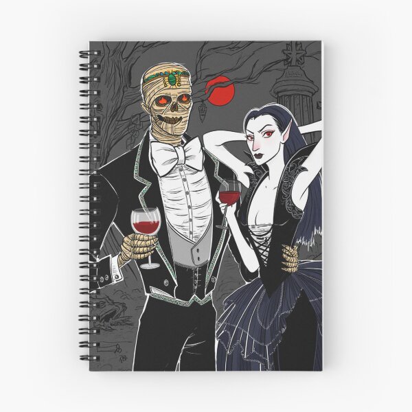 Item preview, Fancy dapper Undead Mummy man and Vampire girl cool horror art designed and sold by Vintage Designs +.