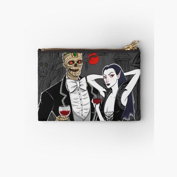Item preview, Fancy dapper Undead Mummy man and Vampire girl cool horror art designed and sold by Vintage Designs +.