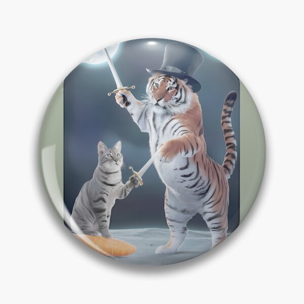 Item preview, Feline Duel Tiger vs Cat on the Moon designed and sold by Chad Jones.