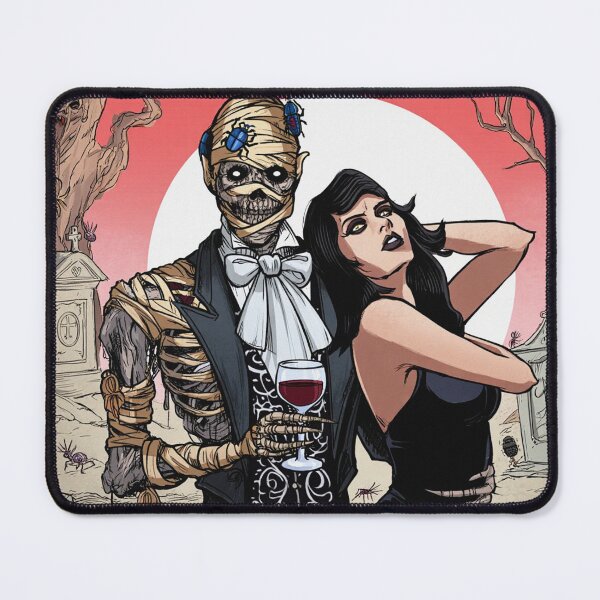 Item preview, Fancy dapper Undead Mummy man and Vampire girl cool horror art designed and sold by Vintage Designs +.