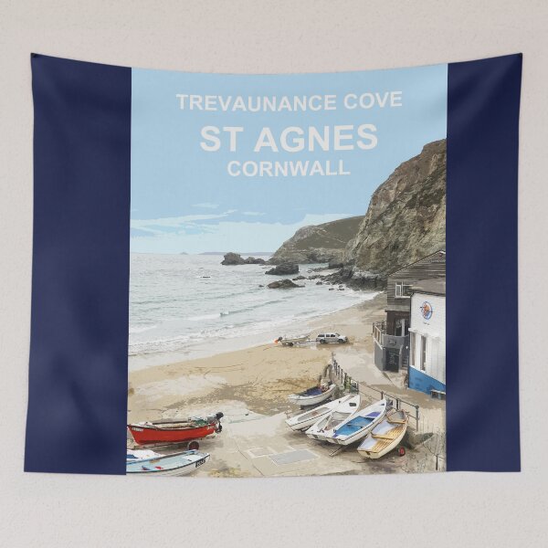 Item preview, St Agnes Cornwall.Cornish gift Kernow Travel location poster The Lizard designed and sold by BarbaraGlebska.