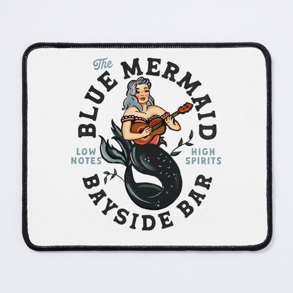 Item preview, 4 The Blue Mermaid Bayside Bar Vintage Pin-Up Girl Playing Guitar Travel Art designed and sold by DavidLaux.