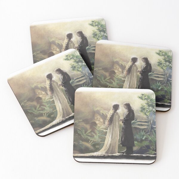 Item preview, Aragorn and Arwen gouache painting  designed and sold by loulettart.