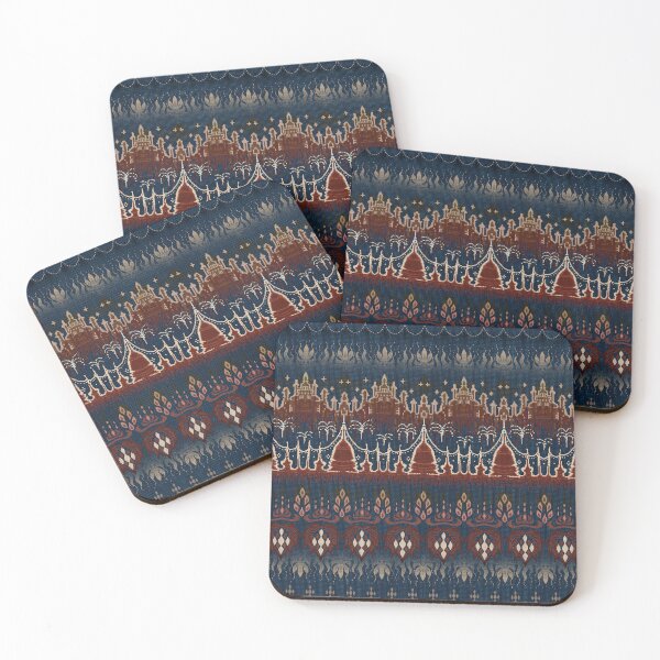 Item preview, Thai Temple Motif Pattern with Traditional Ikat Weaving Style designed and sold by BUDDYLUU.