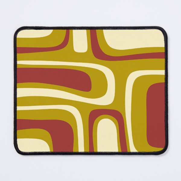 Item preview, Mid-Century Modern Abstract Palm Springs Pattern in Chartreuse Maroon Cream designed and sold by kierkegaard.