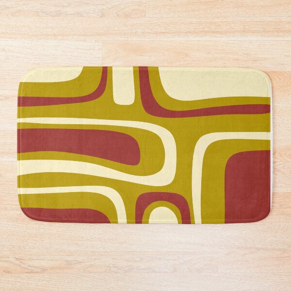 Item preview, Mid-Century Modern Abstract Palm Springs Pattern in Chartreuse Maroon Cream designed and sold by kierkegaard.