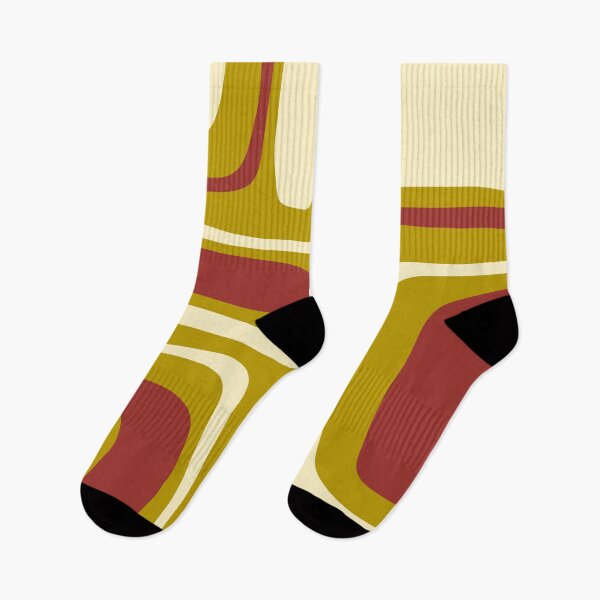 Item preview, Mid-Century Modern Abstract Palm Springs Pattern in Chartreuse Maroon Cream designed and sold by kierkegaard.