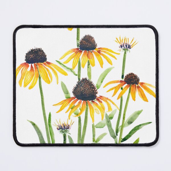 Item preview, hand painted yellow black eyed Susan gloriosa daises watercolour 2025 designed and sold by ColorandColor.
