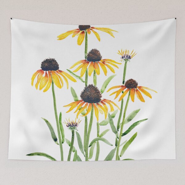 Item preview, hand painted yellow black eyed Susan gloriosa daises watercolour 2025 designed and sold by ColorandColor.
