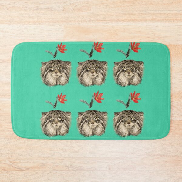 Item preview, Pallas cat and flower designed and sold by CLBArtDesign.