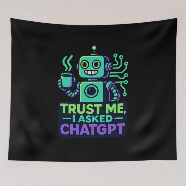 Item preview, Trust Me I Asked ChatGPT – Funny AI & Tech Retro Robot T-Shirt designed and sold by fadouades.