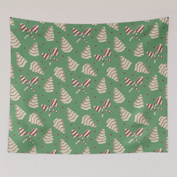 Item preview, Christmas Tree Snack Cake Peppermint Bow Pattern designed and sold by Magnolia Valley Art.