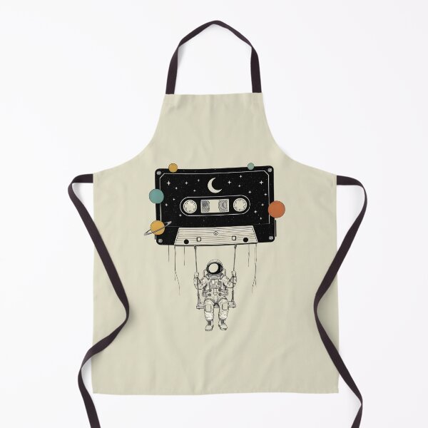 Item preview, An astronaut swings from a giant, cosmic cassette tape adorned with stars and planets. designed and sold by bluel_evin.