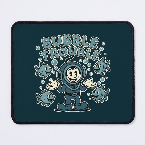 Item preview, Retro Cartoon Diver with Bubble Fish designed and sold by TheJollyDoodle.