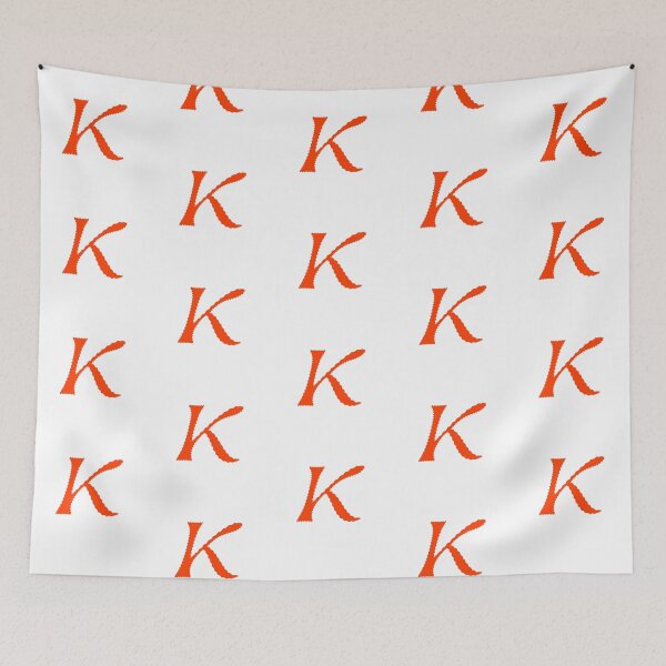 Item preview, Electric Orange Letter K – Spiky Script Calligraphy designed and sold by uncoXab.