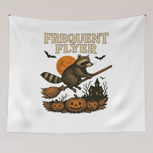 Item preview, Frequent Flyer – Halloween Raccoon designed and sold by CloydRueck.