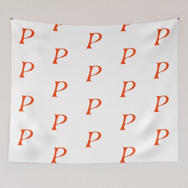 Item preview, Electric Orange Letter P – Spiky Script Calligraphy designed and sold by uncoXab.
