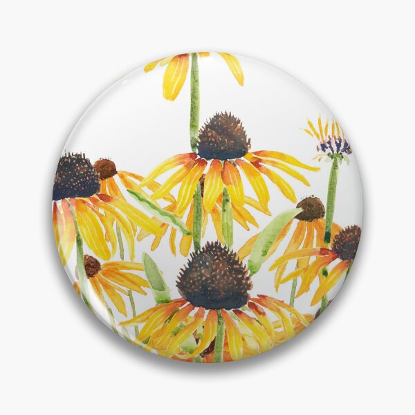 Item preview, hand painted yellow black eyed Susan gloriosa daises watercolour 2025 version 2 designed and sold by ColorandColor.