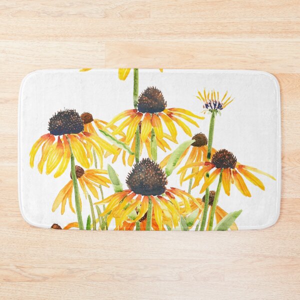 Item preview, hand painted yellow black eyed Susan gloriosa daises watercolour 2025 version 2 designed and sold by ColorandColor.