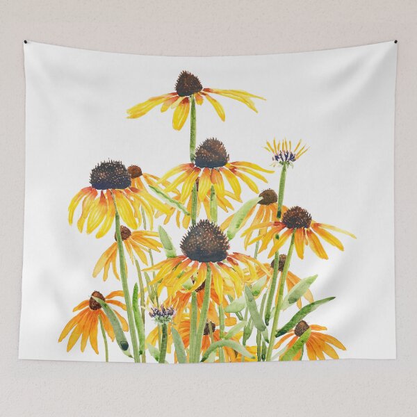 Item preview, hand painted yellow black eyed Susan gloriosa daises watercolour 2025 version 2 designed and sold by ColorandColor.