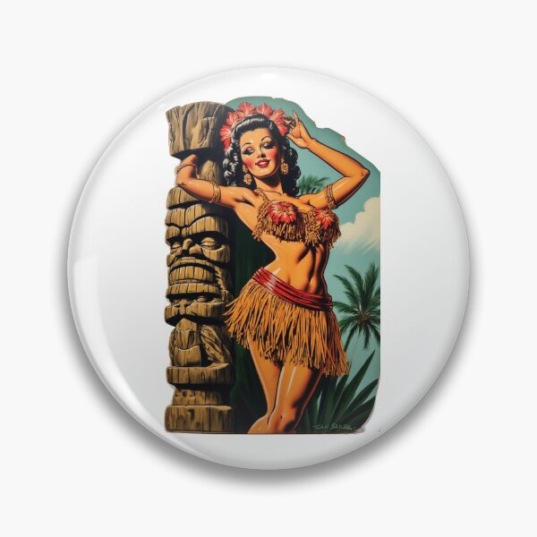 Item preview, Hula Girl and Tiki Statue designed and sold by IanBakerToons.