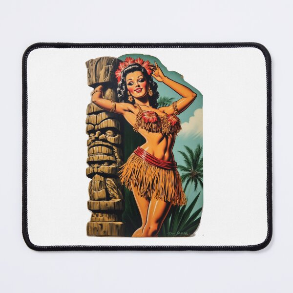 Item preview, Hula Girl and Tiki Statue designed and sold by IanBakerToons.