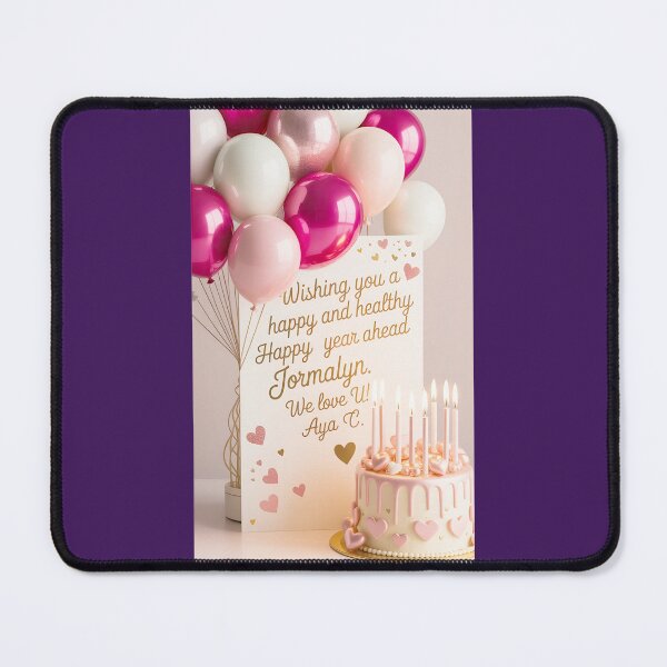 Item preview, Happy Birthday Jormalyn Balloons Cake Greeting designed and sold by Samantha Graham.