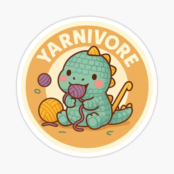 Yarnivore – Crochet Dinosaur Sticker Sticker