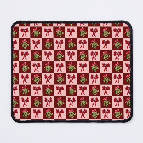 Item preview, Checkered Mistletoe Branch with Bow and Holiday Bows Red and Pink designed and sold by JasmineGDesigns.