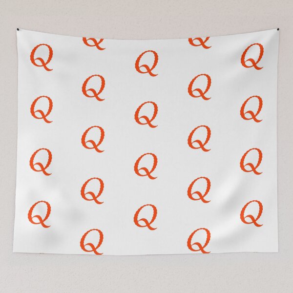 Item preview, Electric Orange Letter Q – Spiky Script Calligraphy designed and sold by uncoXab.