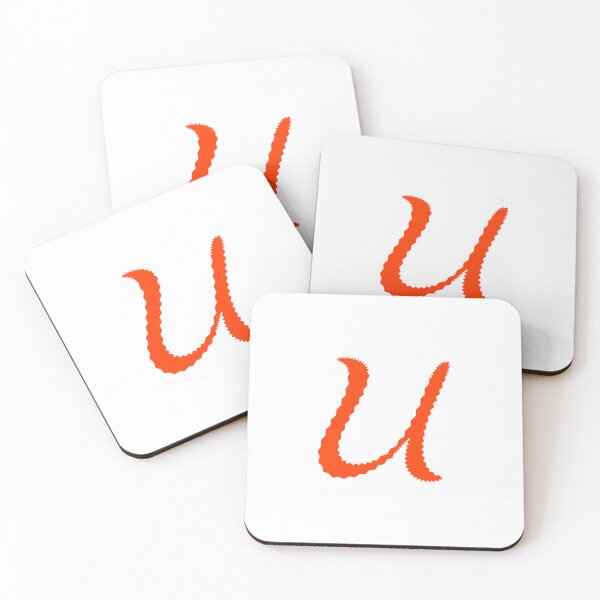 Item preview, Electric Orange Letter U – Spiky Script Calligraphy designed and sold by uncoXab.