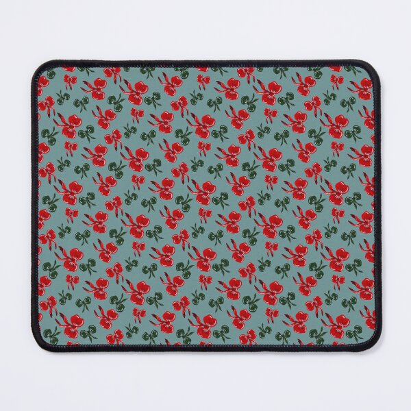 Item preview, Tossed Christmas Bows Red Bow and Green Bow Dusty Teal Blue designed and sold by JasmineGDesigns.