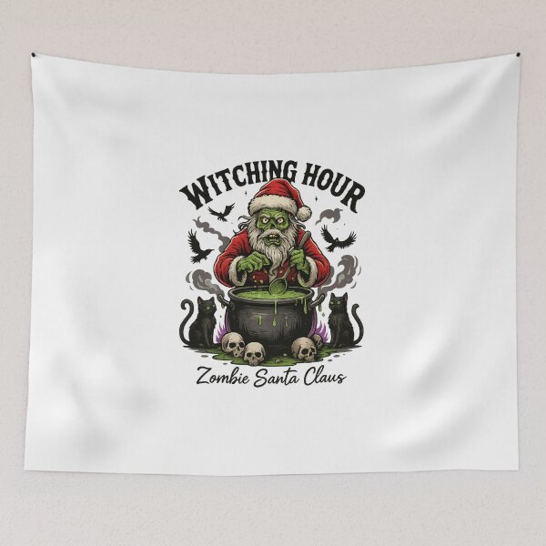Item preview, Zombie Santa Claus Witching Hour – Creepy Christmas & Halloween Mashup T-Shirt designed and sold by Trendora Studio.