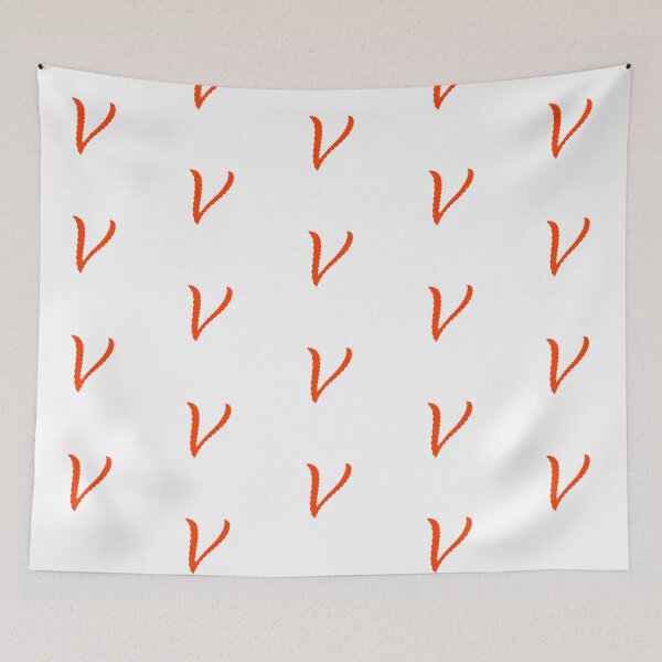 Item preview, Electric Orange Letter V – Spiky Script Calligraphy designed and sold by uncoXab.