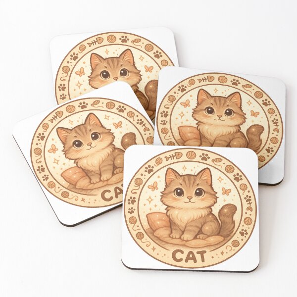 Item preview, "Cute Cat – Adorable Kitty Emblem Design" designed and sold by Jocamedahub.