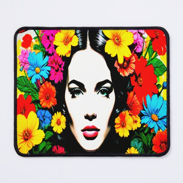 Item preview, Hippie Girl with flowers in her hair ( HIPPIE MOVIMENT 2025/2028 ) designed and sold by ROAD TRIPPING.