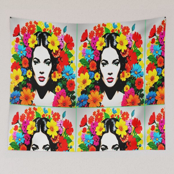 Item preview, Hippie Girl with flowers in her hair ( HIPPIE MOVIMENT 2025/2028 ) designed and sold by ROAD TRIPPING.