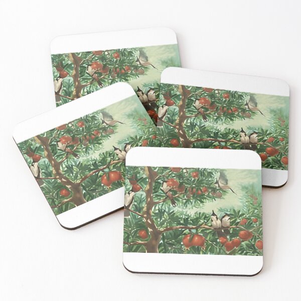 Item preview, 49 Harvest Harmony Birds Among Red Fruit Trees designed and sold by MacNokes207.