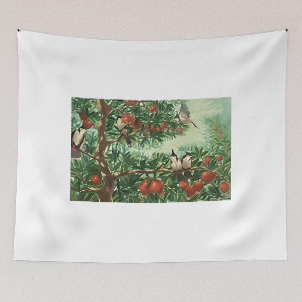 Item preview, 49 Harvest Harmony Birds Among Red Fruit Trees designed and sold by MacNokes207.