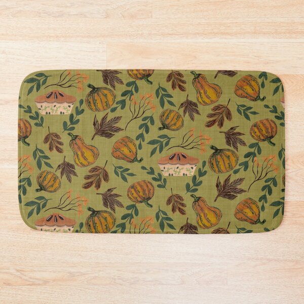 Item preview, Painterly Pumpkins Fall Leaves and Branches and Pumpkin Pie Lime Green designed and sold by JasmineGDesigns.