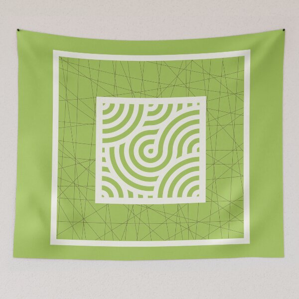 Item preview, Circuit of Thought – Green Geometric Flow designed and sold by deepgoa.