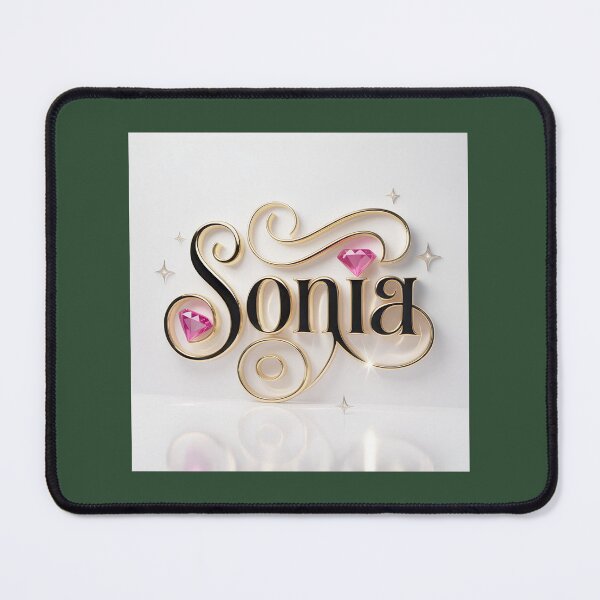 Item preview, Elegant Sonia Name Design with Pink Gems Gold Accents designed and sold by Anthony Kelley.