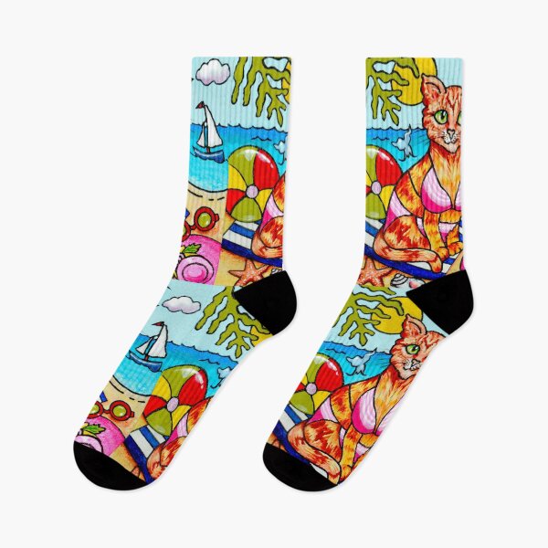 Item preview, Cat at the Beach Hand Painted designed and sold by Sharon Schwalbe.