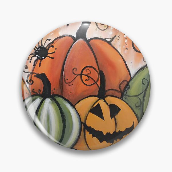 Item preview, Celebrate Halloween Fun with Lively Pumpkins Swirling Vines and Playful Spiders designed and sold by OlfactoART Studio.