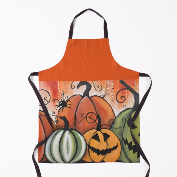 Item preview, Celebrate Halloween Fun with Lively Pumpkins Swirling Vines and Playful Spiders designed and sold by OlfactoART Studio.