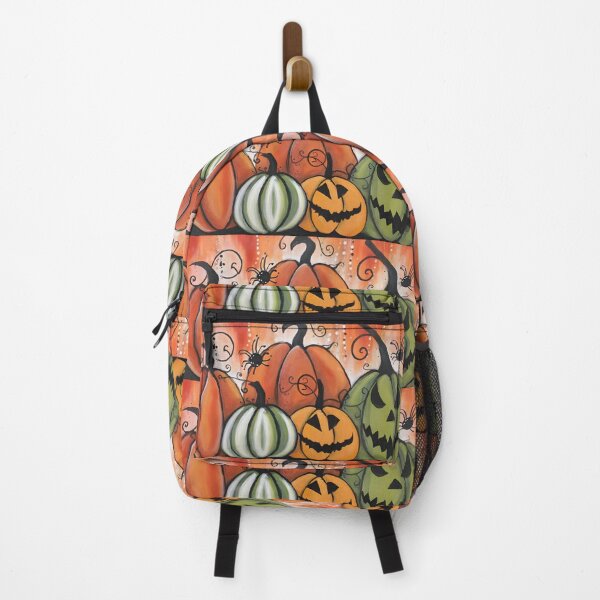 Item preview, Celebrate Halloween Fun with Lively Pumpkins Swirling Vines and Playful Spiders designed and sold by OlfactoART Studio.