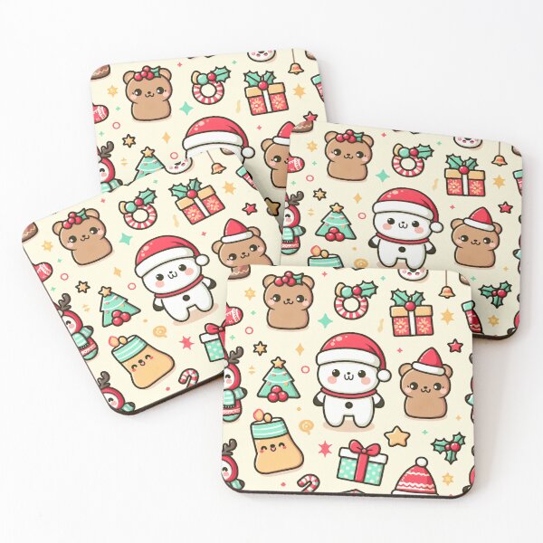 Item preview, Kawaii Christmas Pattern - Cute Holiday Bears, Gifts and Festive Icons designed and sold by Fragy72.