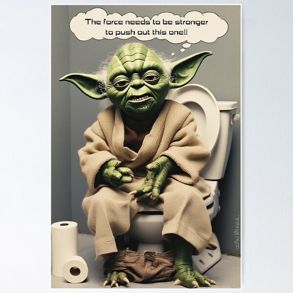 Item preview, Yoda on the Toilet parody tribute! designed and sold by IanBakerToons.