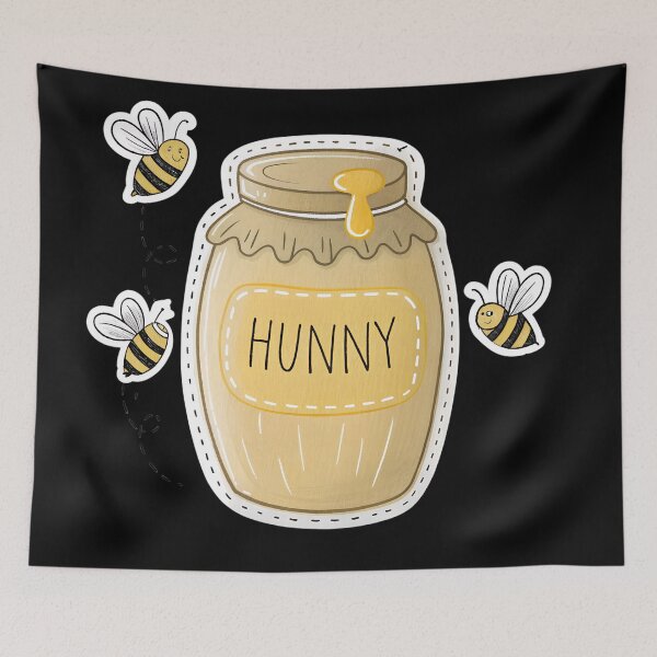 Item preview, Cute Cartoon Honey Jar  with Bees – Whimsical “Hunny” Design designed and sold by VividOrganica.