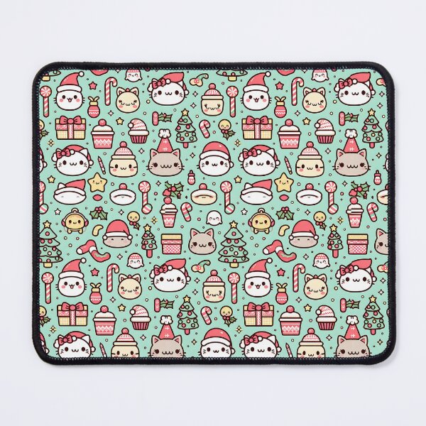 Item preview, Kawaii Christmas Cats Pattern - Cute Holiday Design with Gifts and Festive Icons designed and sold by Fragy72.
